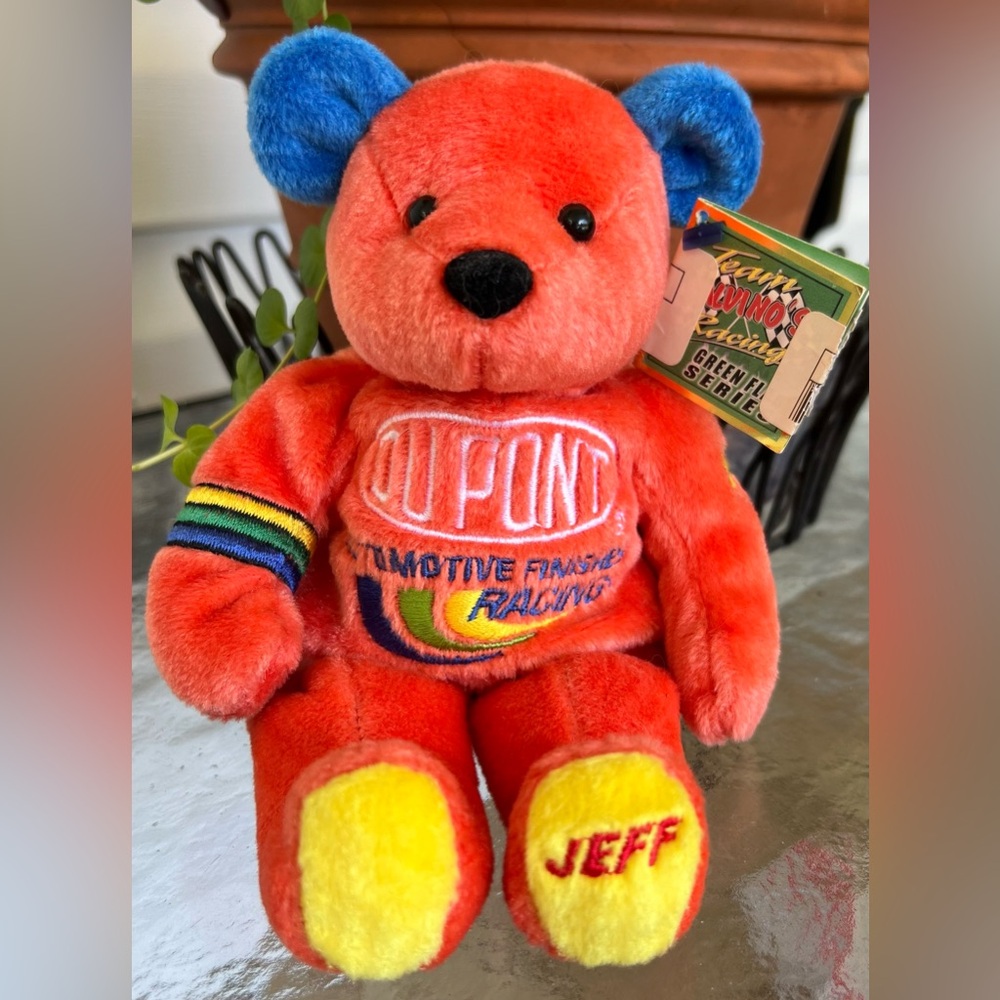 2000 JEFF GORDON 24 NASCAR Team Salvino Racing Orange Bean (y) Bear Plush